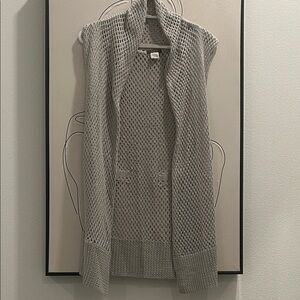 Chic Gray Knit Open-Front Cardigan